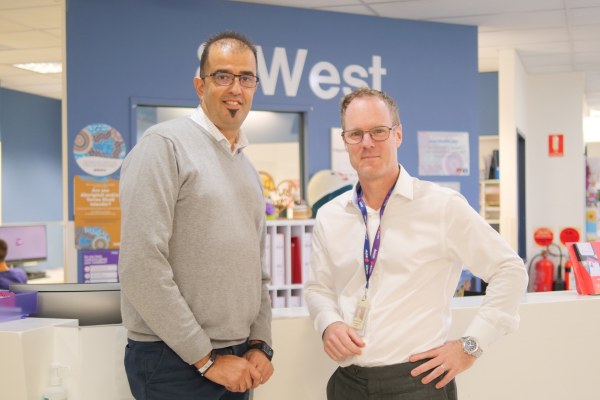 Double perfusion transplant patient Frank and Graham Starkey, Director Liver Transplant Unit at Austin Health.